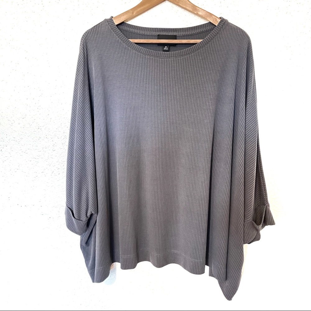 Lumière▫️gray oversized ribbed top